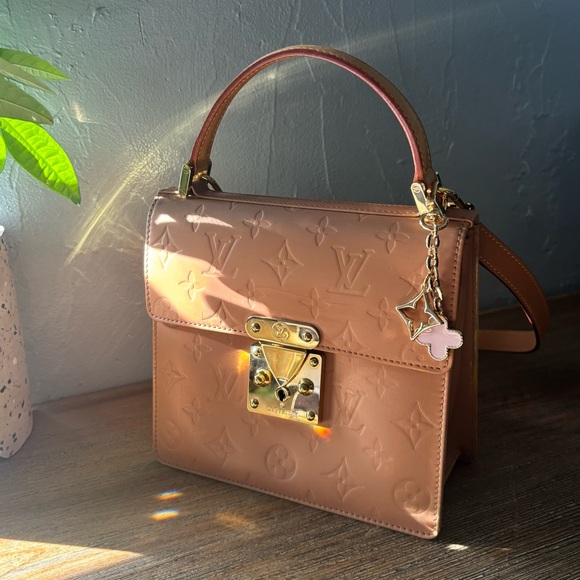 Louis Vuitton Spring Street Bag Peach Painted Vernis Vachetta Crossbody Bag Gold - Picture 16 of 16